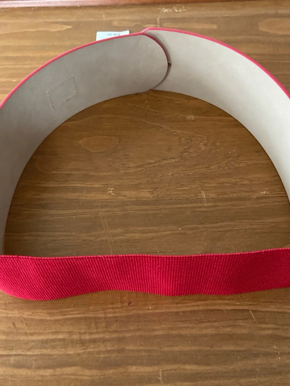 INC International Concepts Wide Red Stretch Belt with Silver-Tone Oval Buckle